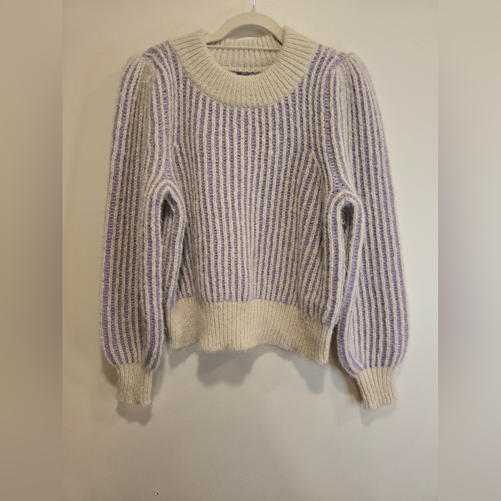 Vero Moda Lavender and Cream Striped Sweater Size Xl Nwt